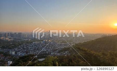 seoul sunset seoul sunset 126890127