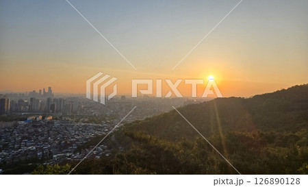 seoul sunset seoul sunset 126890128