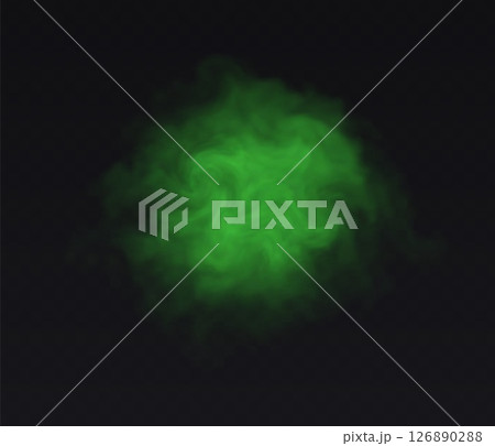 Smoke green cloud on black transparent background. Fog vector effect Smoke green cloud on black transparent background. Fog vector effect 126890288