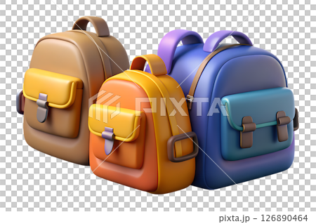 Colorful Cartoon Backpacks 126890464