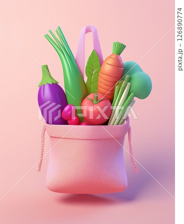 エコバックの中に野菜が入ったイラスト 126890774