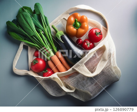 エコバックの中に野菜が入ったイラスト 126890779