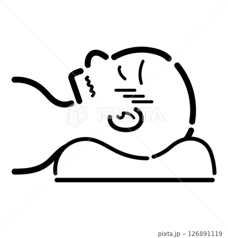 手書き_仰向け_人物_ベクター素材_12 126891119