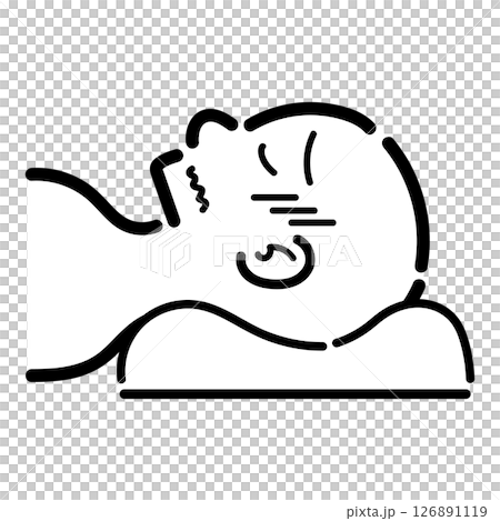 手書き_仰向け_人物_ベクター素材_12 126891119