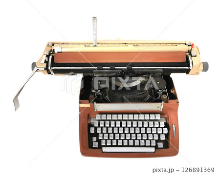 old typing machine isolated 126891369