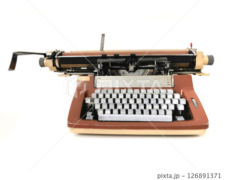 old typing machine isolated 126891371