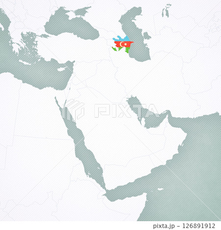 Map of Middle East - Azerbaijan 126891912