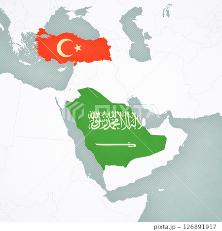 Map of Middle East - Saudi Arabia and Turkey Map of Middle East - Saudi Arabia and Turkey 126891917