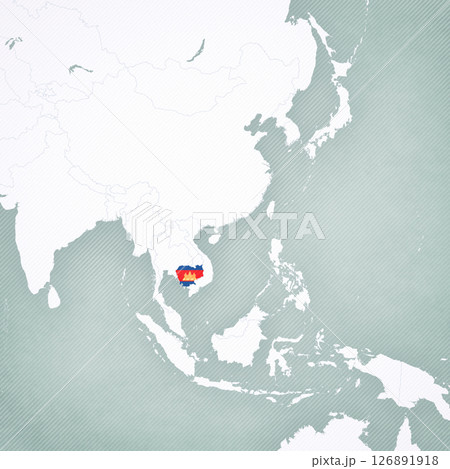 Map of East Asia - Cambodia Map of East Asia - Cambodia 126891918