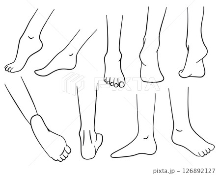 Human Leg and Foot Care Icon Set in Line 126892127
