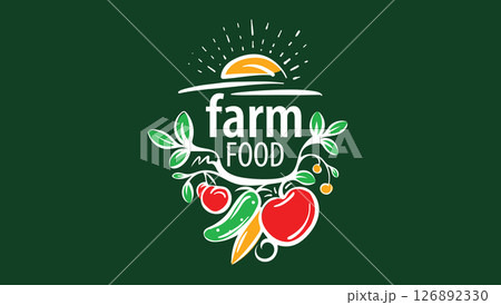 Vector logo of farm products, hand-drawn 126892330