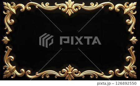Luxury Gold Frame With Black Copy Space Luxury Gold Frame With Black Copy Space 126892550