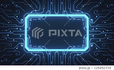 Modern Tech Frame With Blue Copy Space 126892558