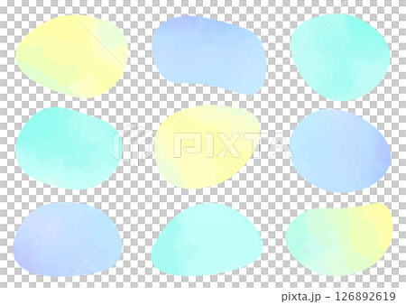 Watercolor style loose summer color frame set 126892619