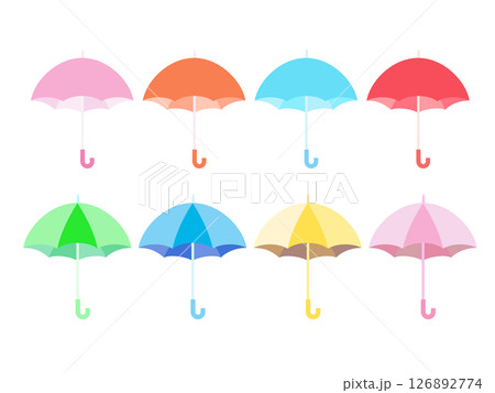カラフルな傘のアイコンセット 126892774