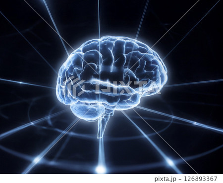 デジタル化する脳のイメージ 126893367