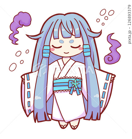 可愛い雪女・目を閉じている 126893379