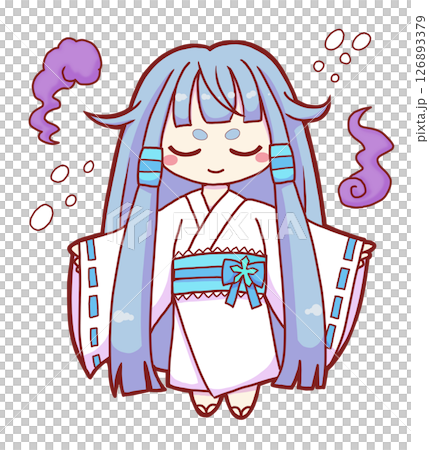 可愛い雪女・目を閉じている 126893379