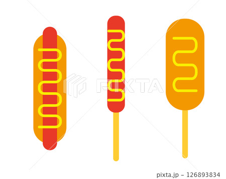 ジャンクフードのアイコンのイラストのセット ジャンクフードのアイコンのイラストのセット 126893834