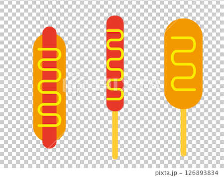 ジャンクフードのアイコンのイラストのセット ジャンクフードのアイコンのイラストのセット 126893834