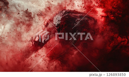 血煙の中から現れる漆黒の魔獣 血煙の中から現れる漆黒の魔獣 126893850