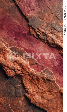 Rosso Levanto marble stone layers with deep reddish tones and geological textures Rosso Levanto marble stone layers with deep reddish tones and geological textures 126894272