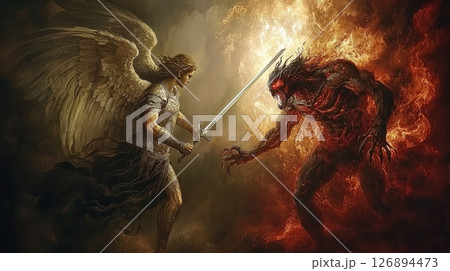 天使と炎の悪魔の壮絶な戦い 天使と炎の悪魔の壮絶な戦い 126894473