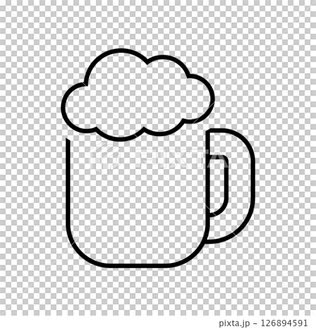 シンプルなビールのアイコンイラスト 126894591