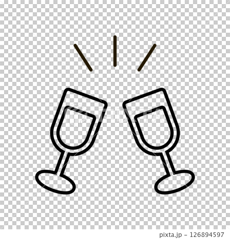シャンパングラスで乾杯するアイコンイラスト 126894597