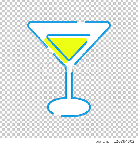 簡單的雞尾酒圖示插圖 126894602