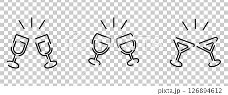 Icon illustration set of toasting scenes 126894612