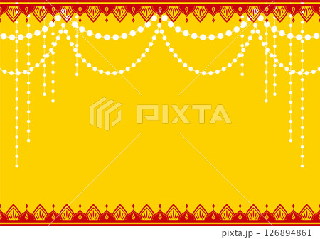 インド風のキラキラ背景。華やかな飾り罫。 インド風のキラキラ背景。華やかな飾り罫。 126894861