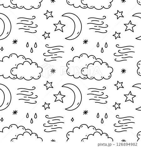 Seamless pattern with weather elements 126894982