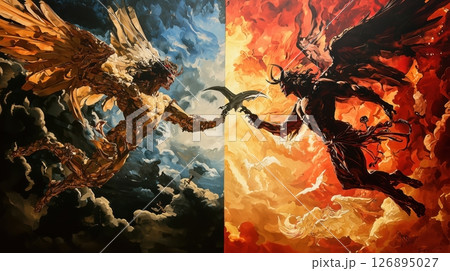 空と炎を分かつ天使と悪魔の対話 126895027