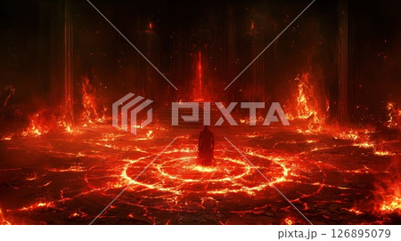 灼熱の炎と魔法陣で行われる召喚儀式 灼熱の炎と魔法陣で行われる召喚儀式 126895079