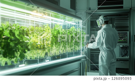 先端技術で育つ室内栽培の野菜 先端技術で育つ室内栽培の野菜 126895093