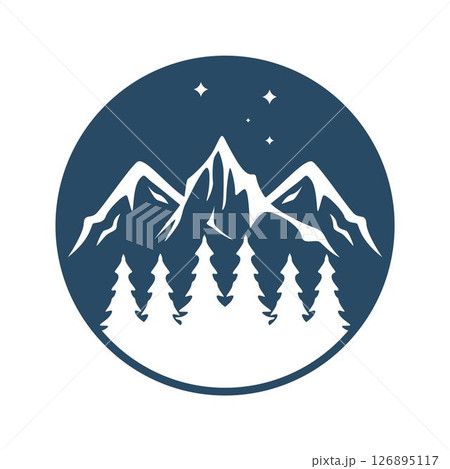 Starry Mountain and Forest Night Starry Mountain and Forest Night 126895117