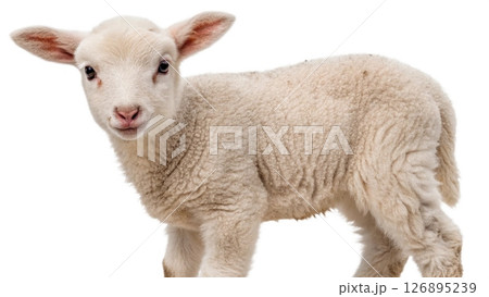 sheep isolated on white background 126895239