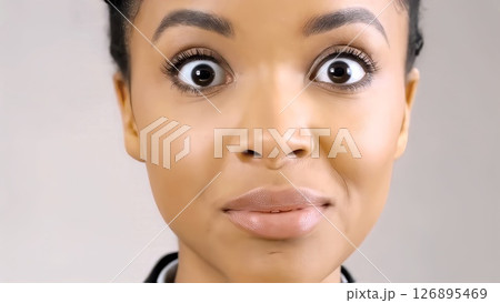 Close up portrait of surprised businesswoman...のイラスト素材 [126895469] - PIXTA