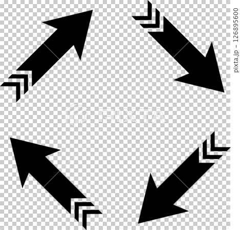 Black V-shaped striped tail diagonal arrows set Black V-shaped striped tail diagonal arrows set 126895600