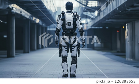 AI制御エクソスケルトンを装着した男性 126895655