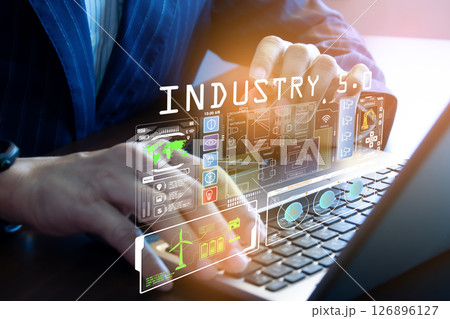 The concept of using artificial intelligence to control the system, industry using artificial intelligence,industry 5.0 The concept of using artificial intelligence to control the system, industry using artificial intelligence,industry 5.0 126896127