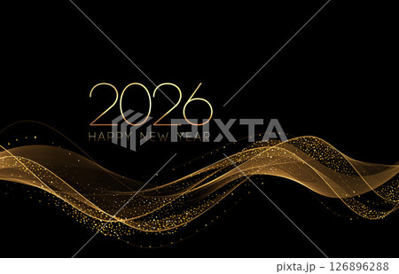 Merry Christmas and Happy New Year Abstract shiny color gold wave design element 126896288