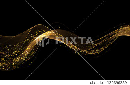 Abstract shiny color gold wave design element Abstract shiny color gold wave design element 126896289