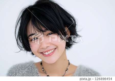 ショートヘアが似合う美人女性「AI生成画像」 126896454