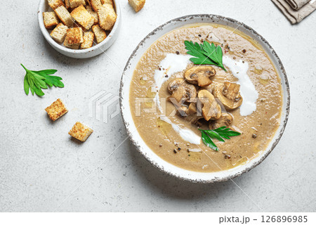 Mushroom cream soup 126896985