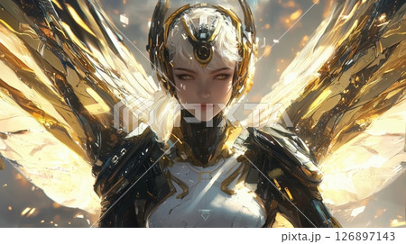 黄金の翼を持つサイバネティック天使 126897143
