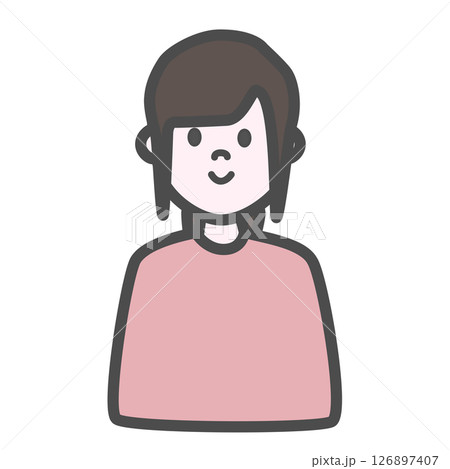 シンプルな女の子アイコン 126897407
