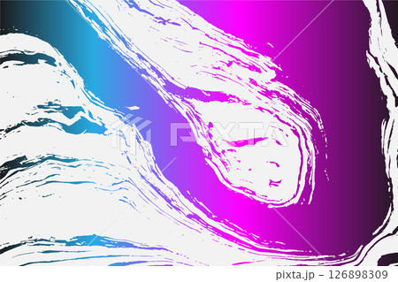 Abstract background texture with destruction effect, ink stains, grunge. Distress overlay, rough dirty wall concept. White, gray. Worn, torn, weathered effect. Vector background 126898309