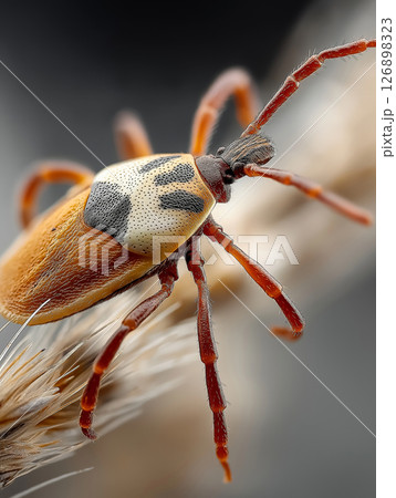 Close-up of detailed red-legged tick on a natural background 126898323